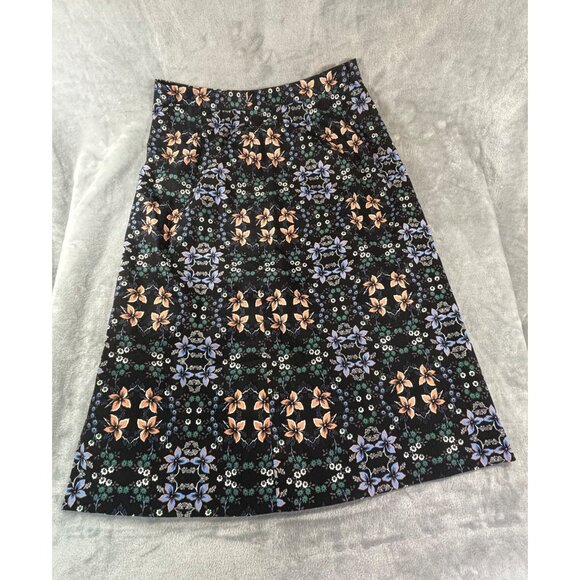 J. Crew Skirt Women's 4 Multicolor A-line Skirt in Mirrored Floral w/ lining - Picture 1 of 10